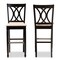 Baxton Studio Calista Sand Upholstered and Espresso Wood 2-Piece Bar Stool Set 167-10853 - alternate 5